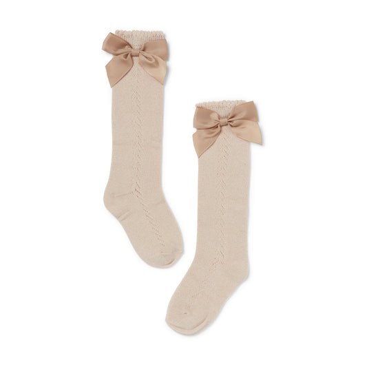 Eleanor Charles Light Brown Bow Socks