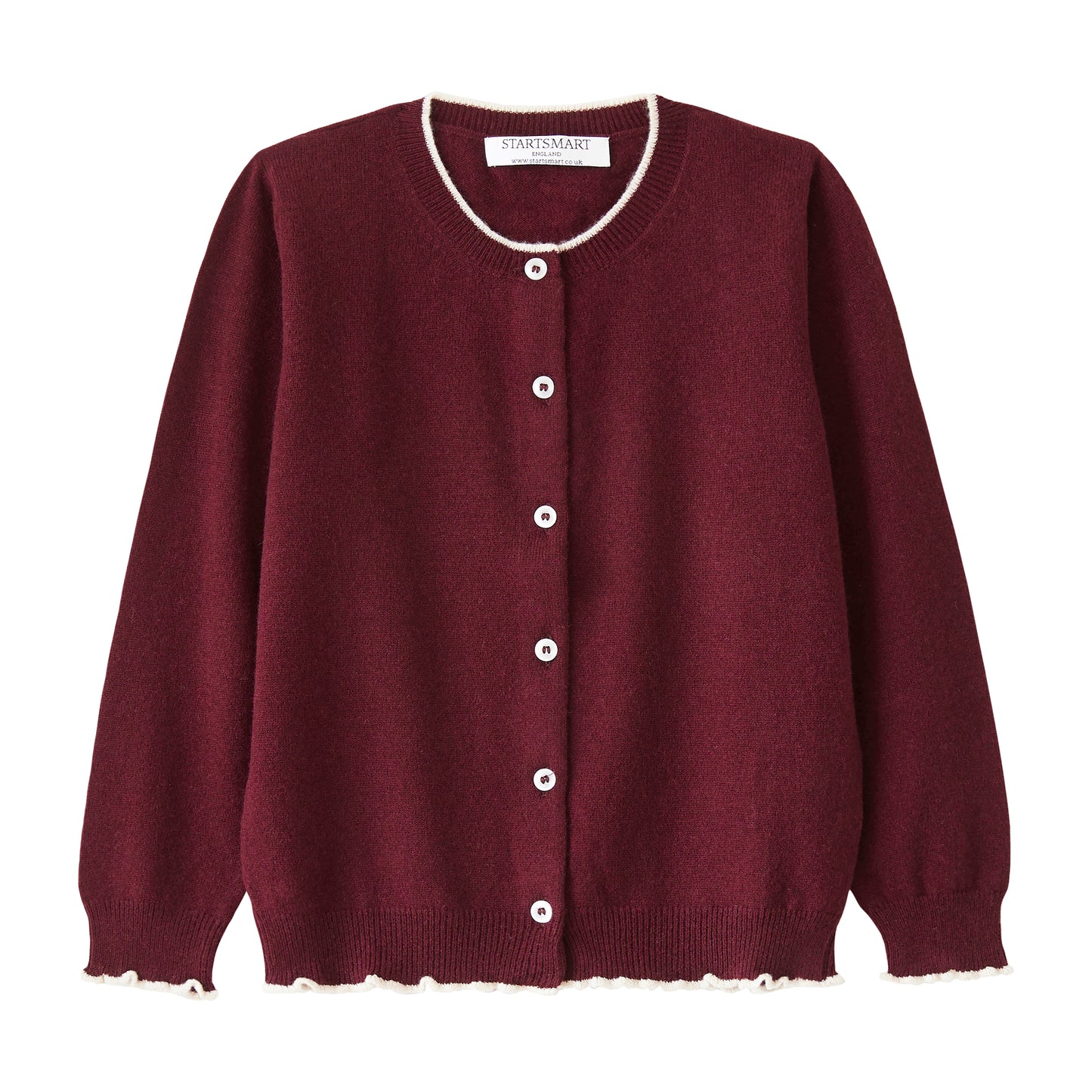 Startsmart Burgundy Cashmere Cardigan