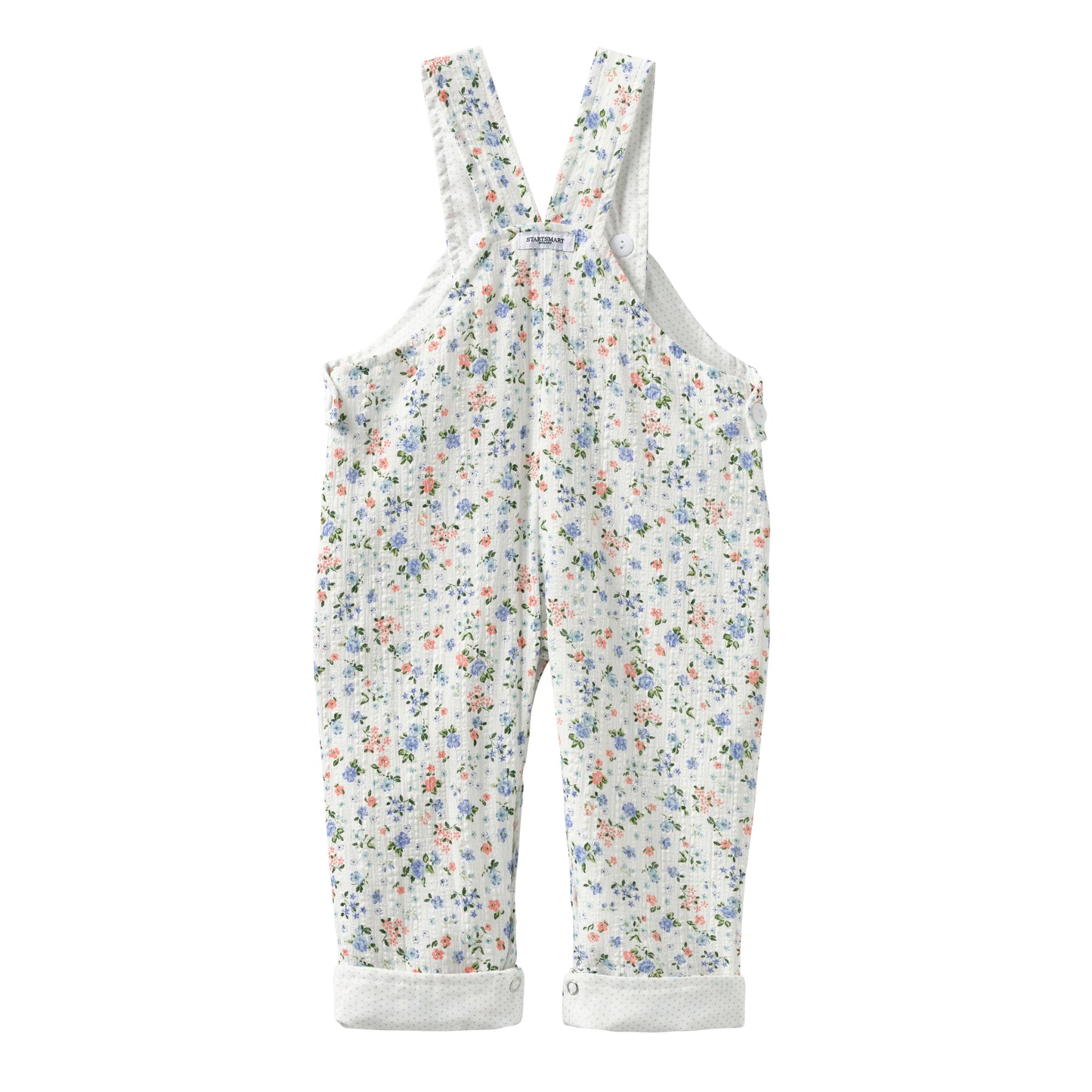 Startsmart Blue Floral Reversible Dungarees