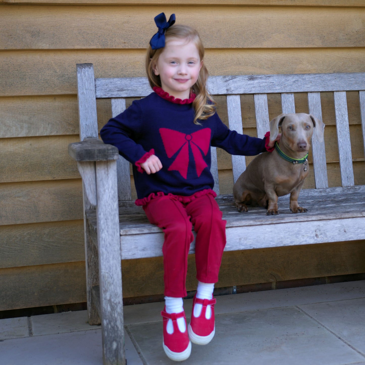 Rachel Riley Navy Bow Jumper
