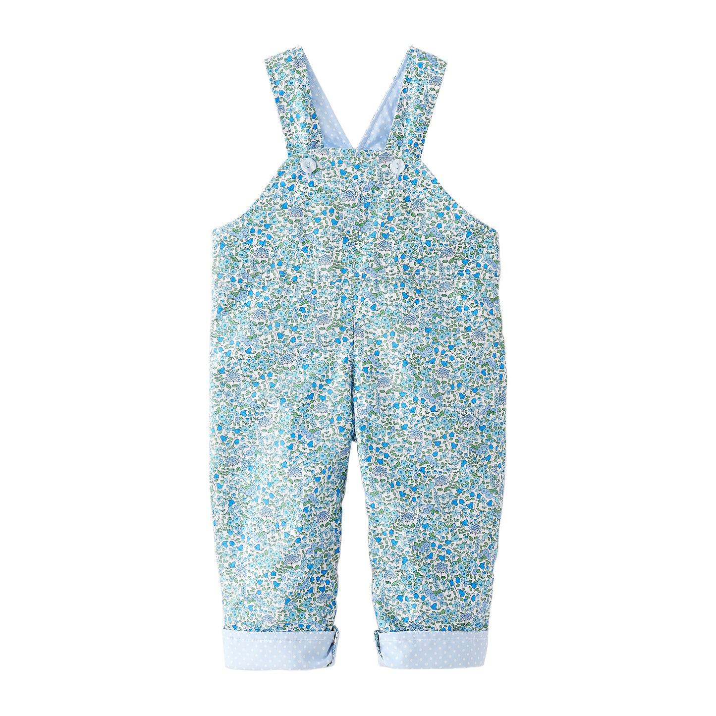 Startsmart Blue Floral/Dot Reversible Dungarees