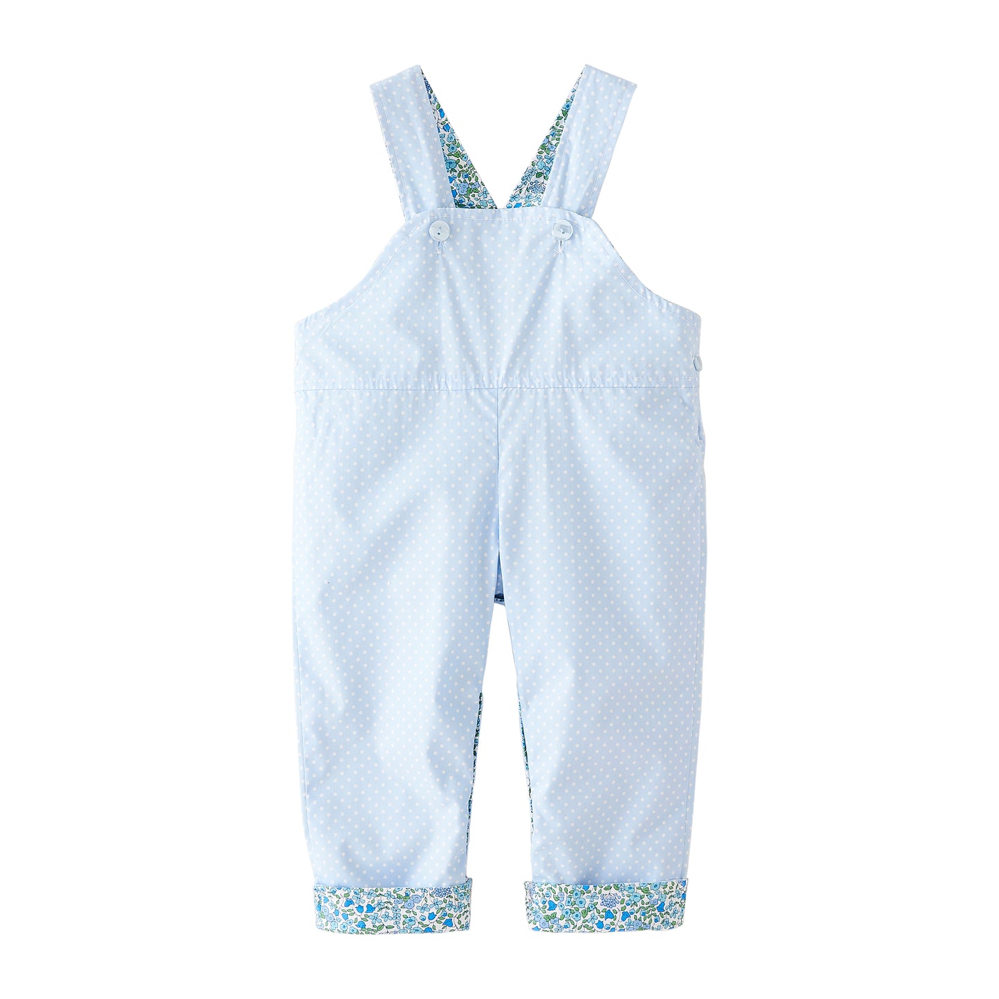 Startsmart Blue Floral/Dot Reversible Dungarees