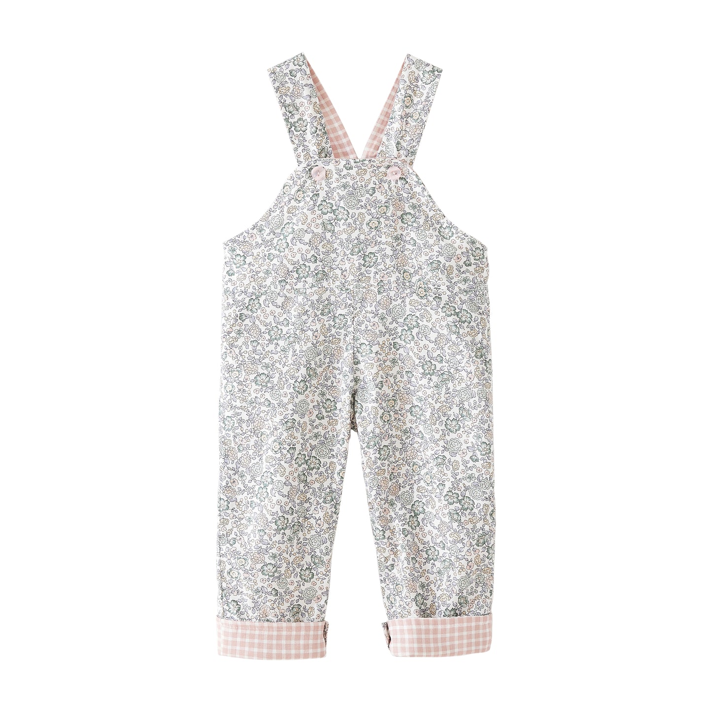 Startsmart Pink Floral/Check Reversible Dungarees