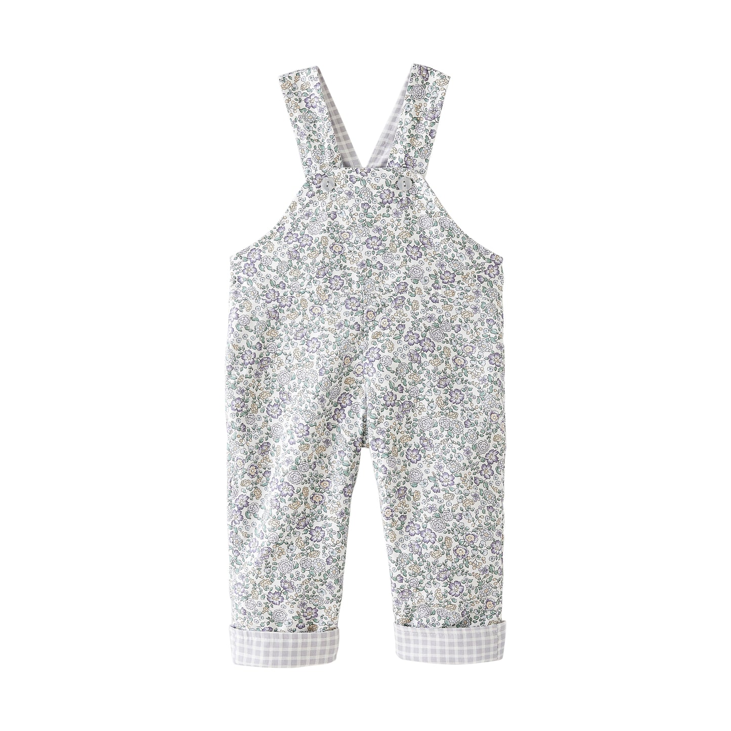 Startsmart Lilac Floral/Check Reversible Dungarees