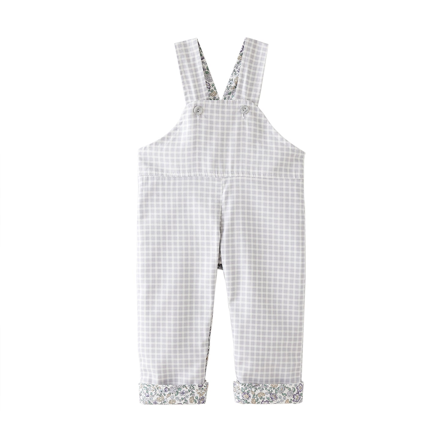 Startsmart Lilac Floral/Check Reversible Dungarees