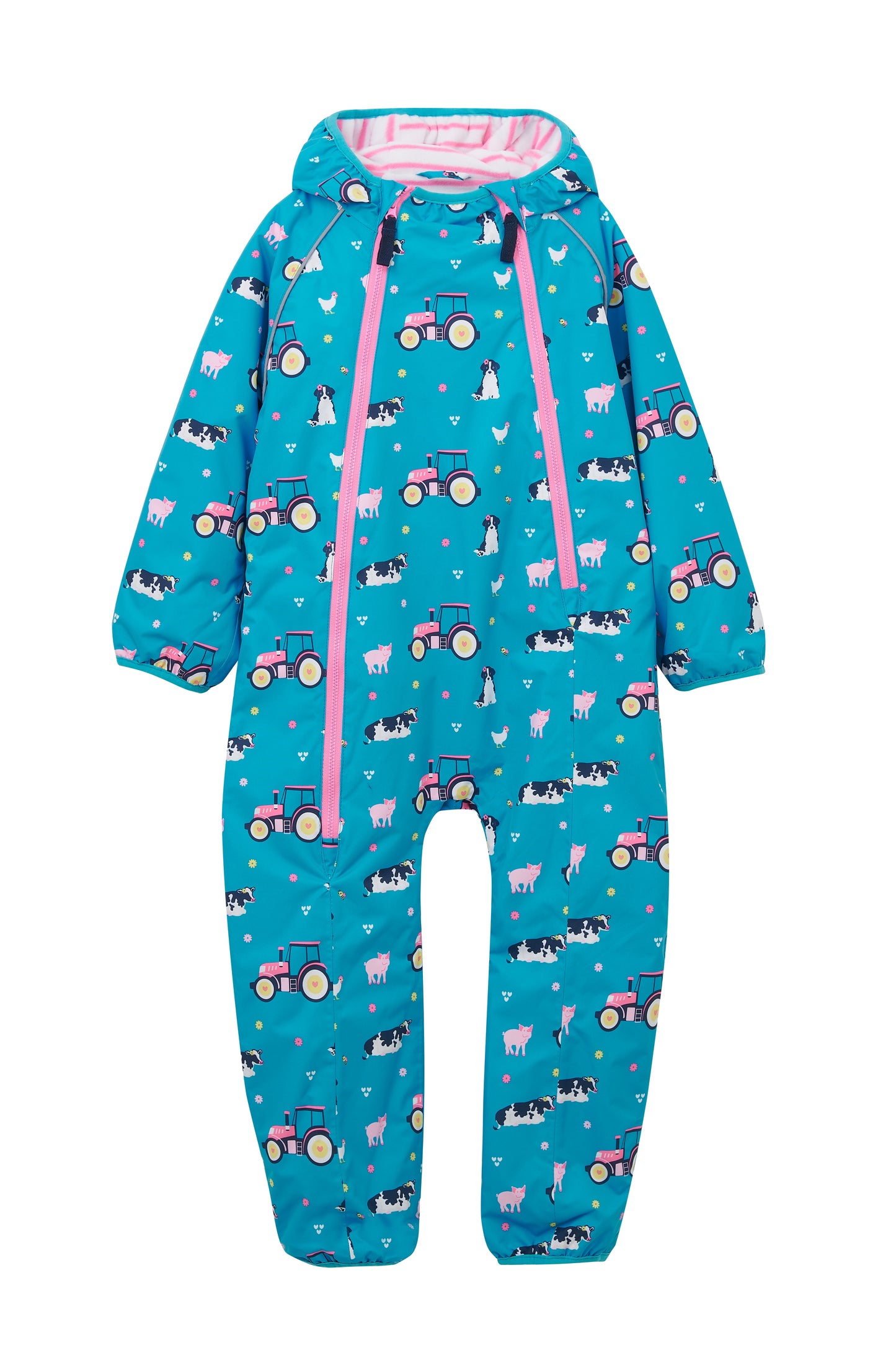 Lighthouse Teal Farm Print Puddlesuit