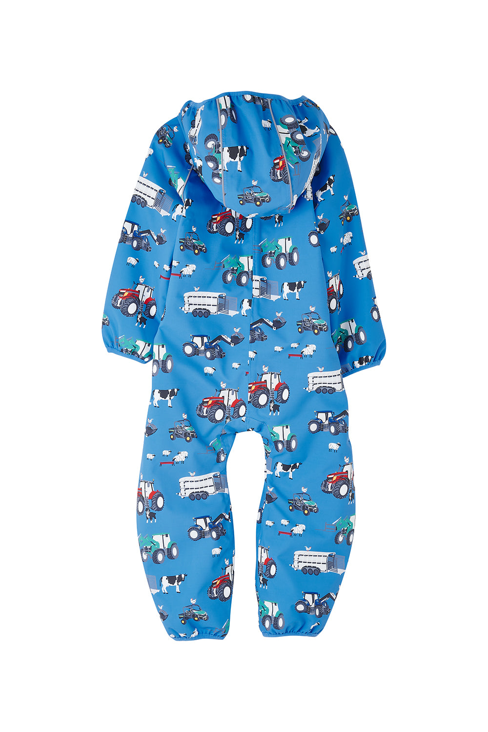 Lighthouse Blue Farm Print Puddlesuit