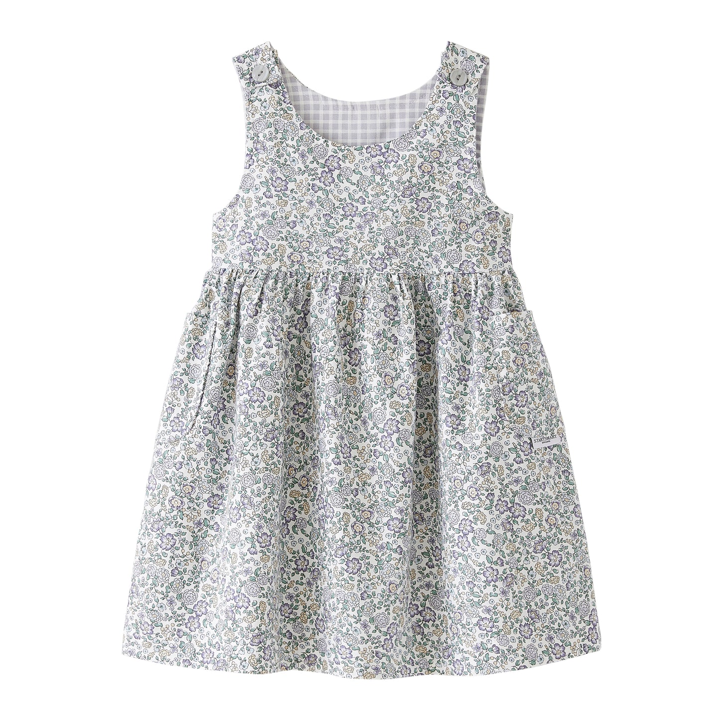 Startsmart Lilac Floral/Check Reversible Pinafore