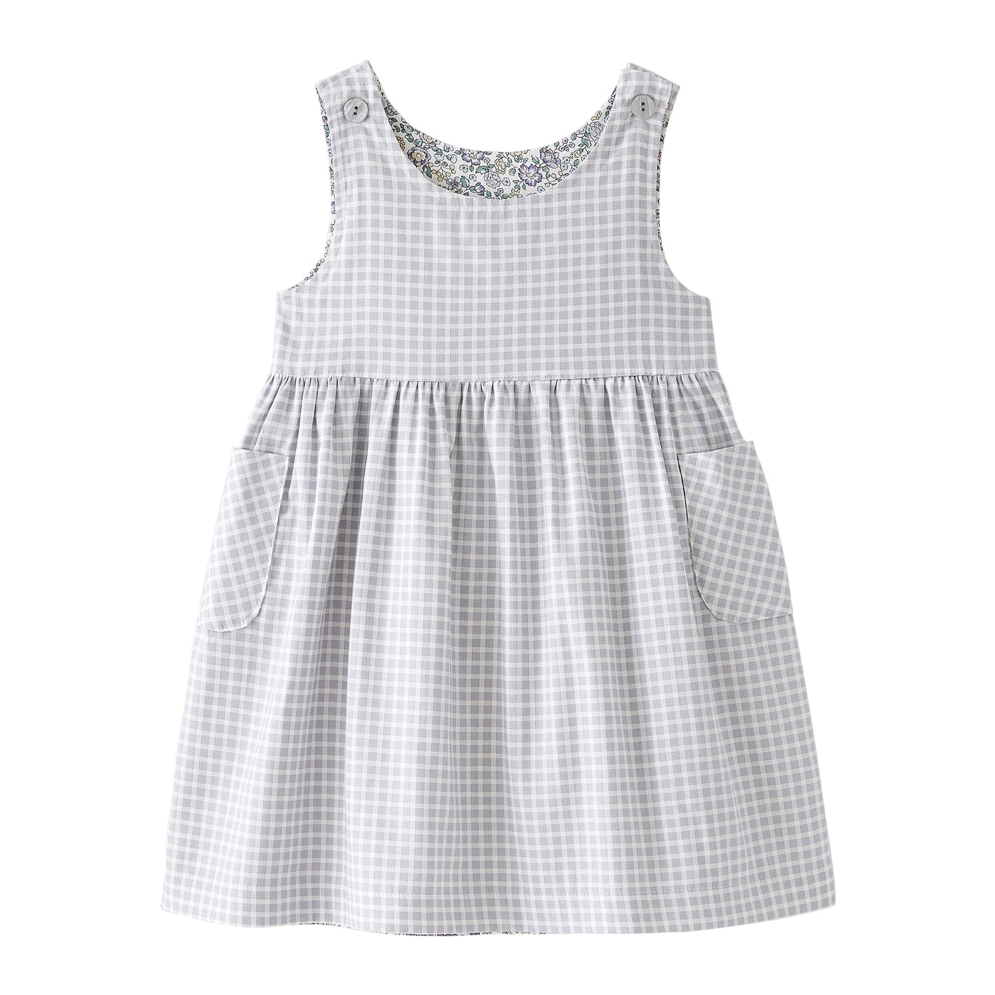 Startsmart Lilac Floral/Check Reversible Pinafore