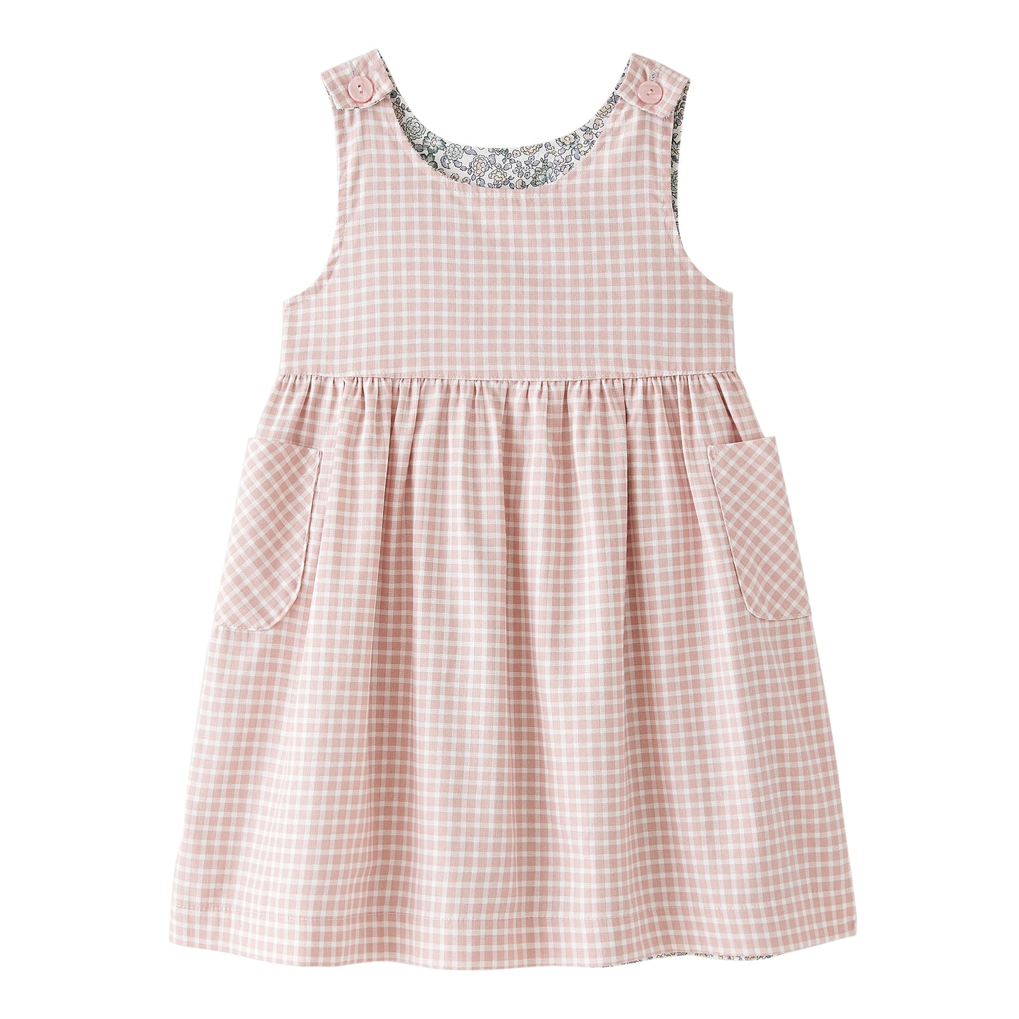 Startsmart Pink Floral/Check Reversible Pinafore