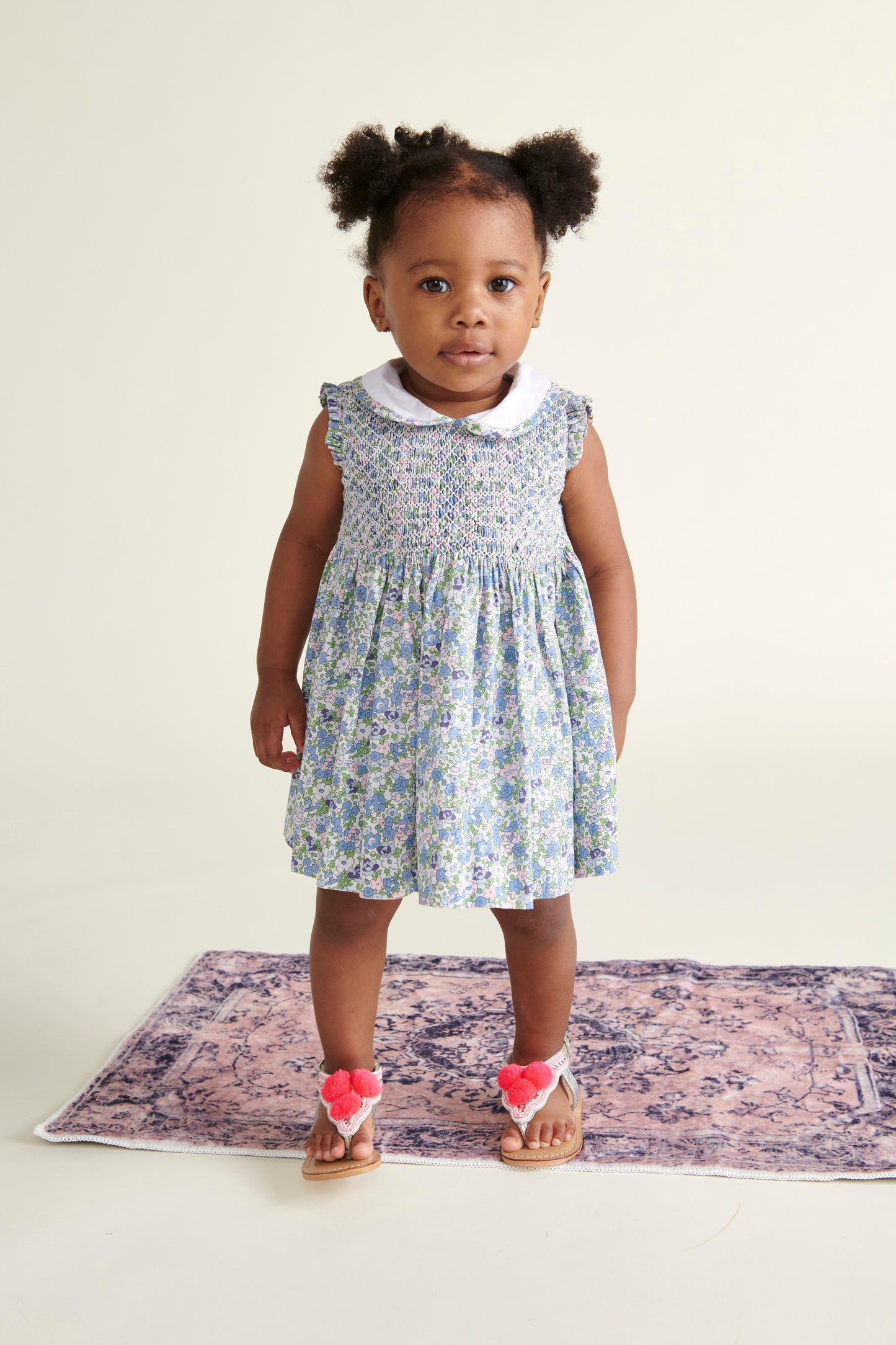 Question Everything Blue Floral Smock Dress