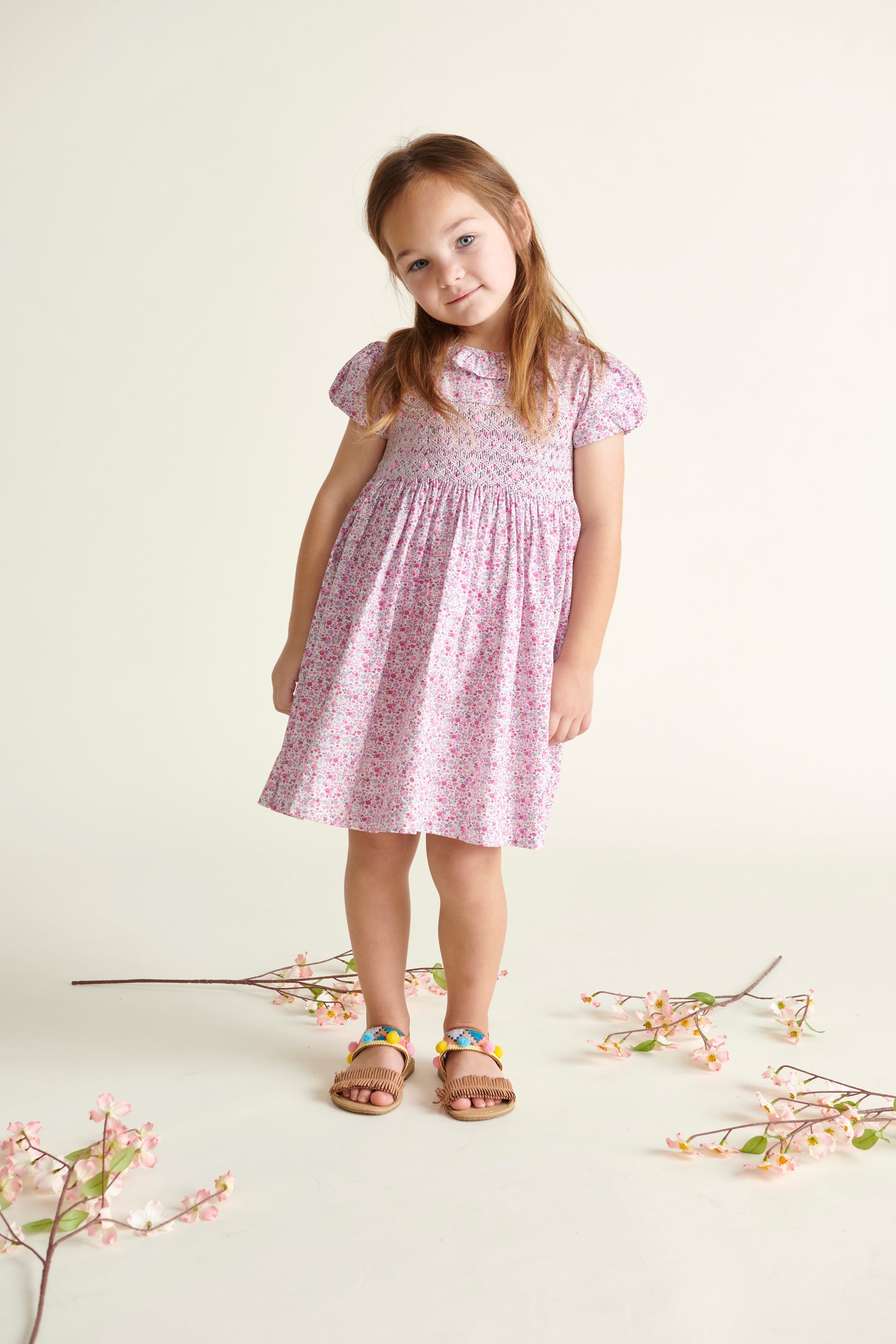 Question Everything Pink Floral Smock Dress