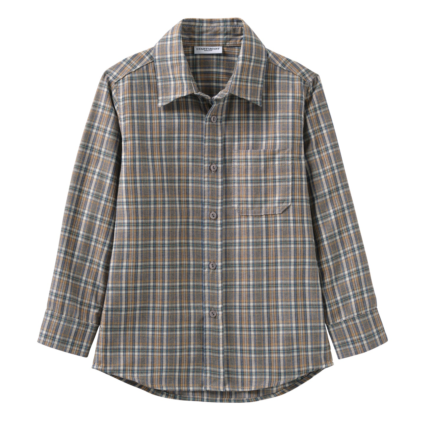 Startsmart Grey & Orange Lumberjack Check Shirt