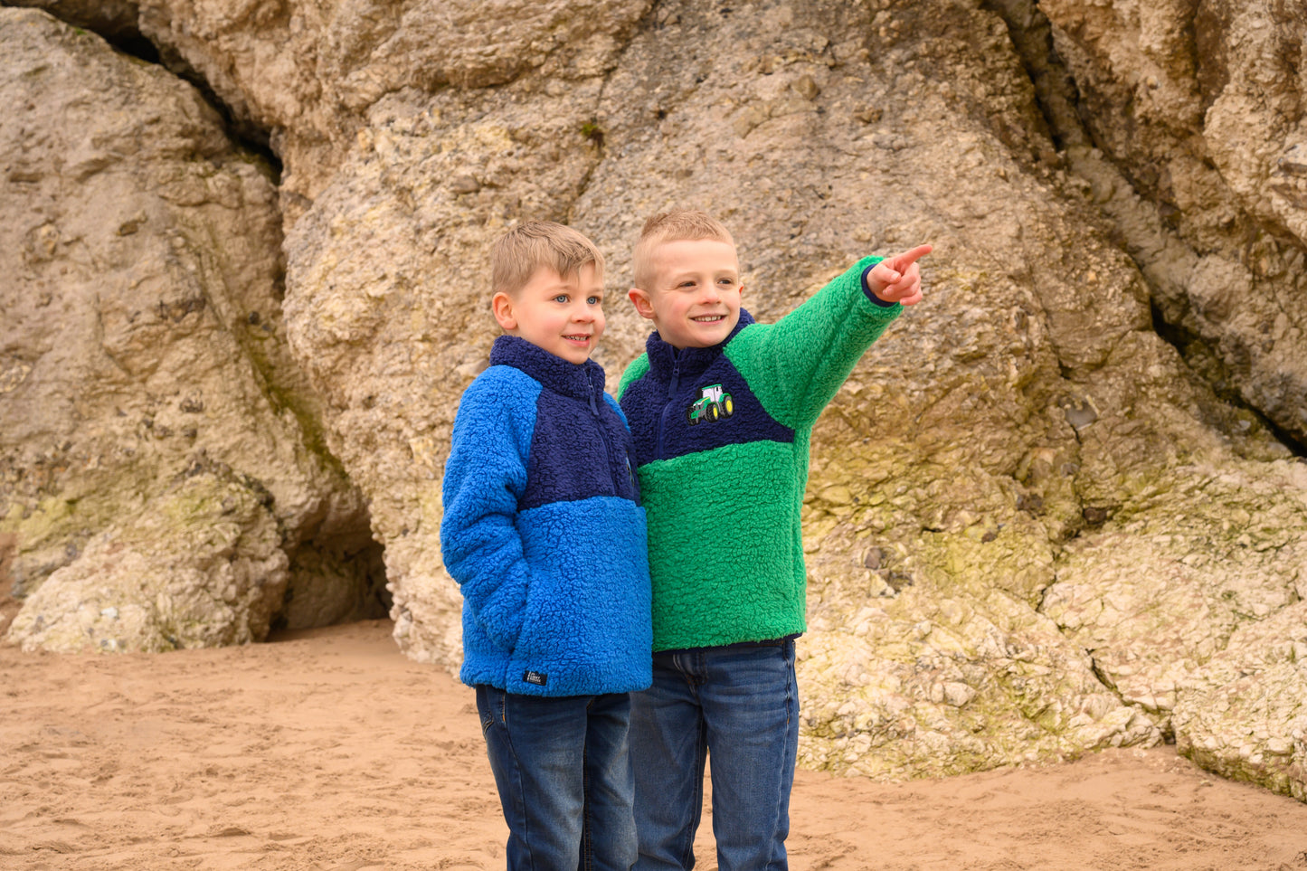 Lighthouse Blue Tractor Fleece