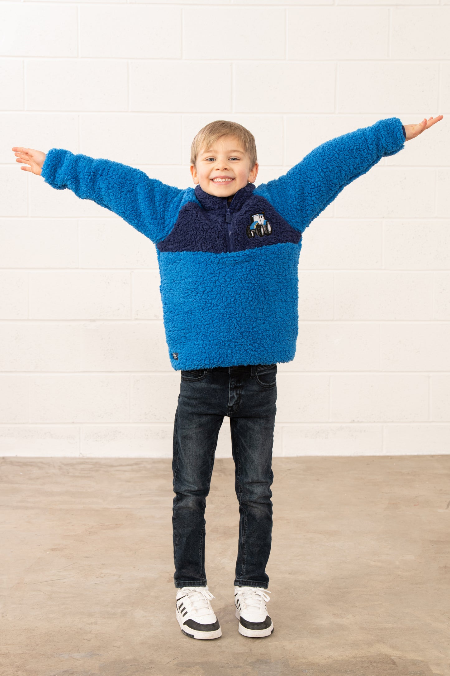 Lighthouse Blue Tractor Fleece