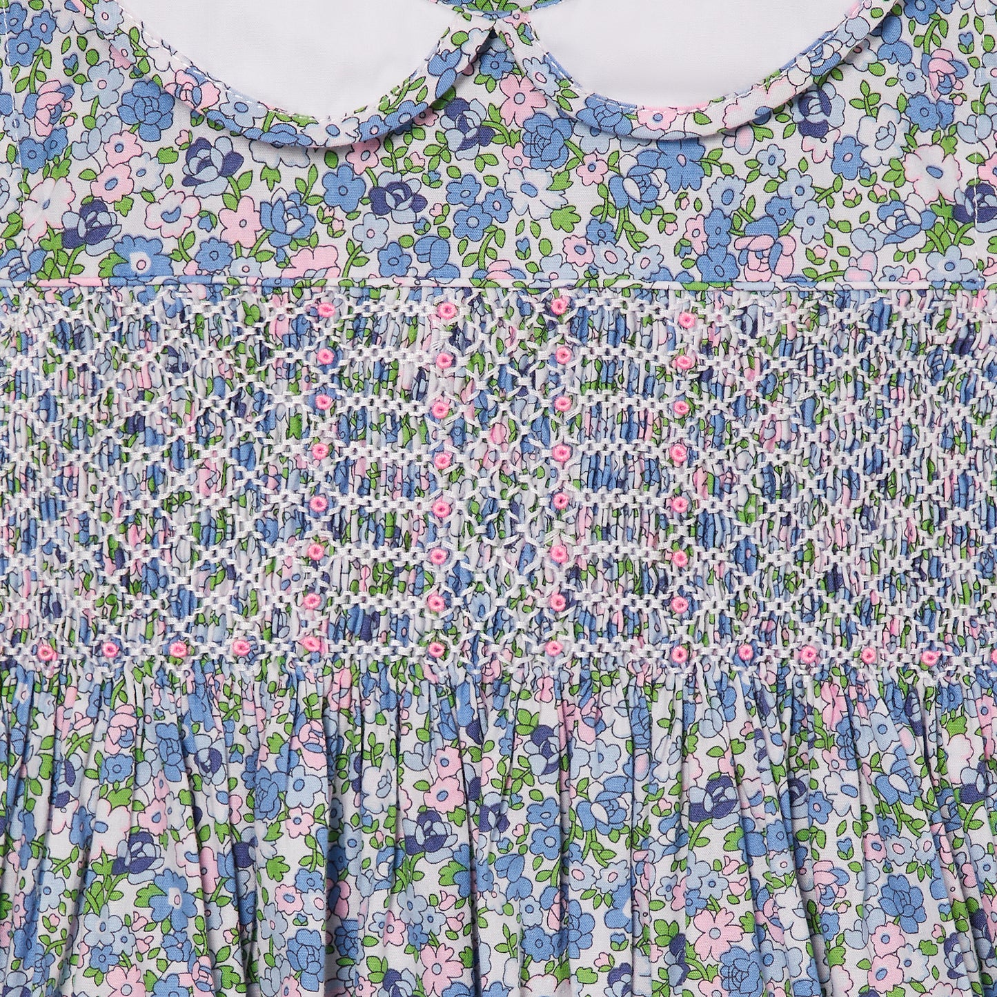 Question Everything Blue Floral Smock Dress