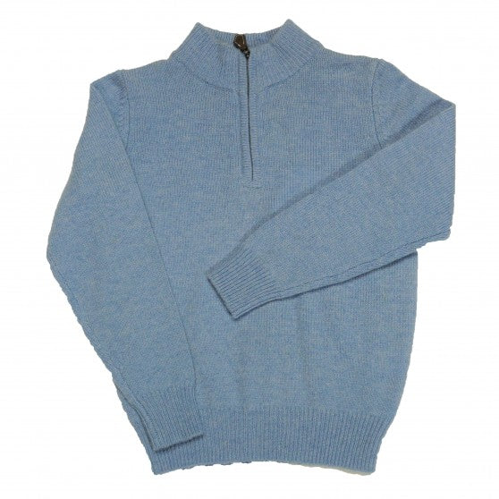 Alan Paine Iceberg Lambswool Quarter Zip Jumper