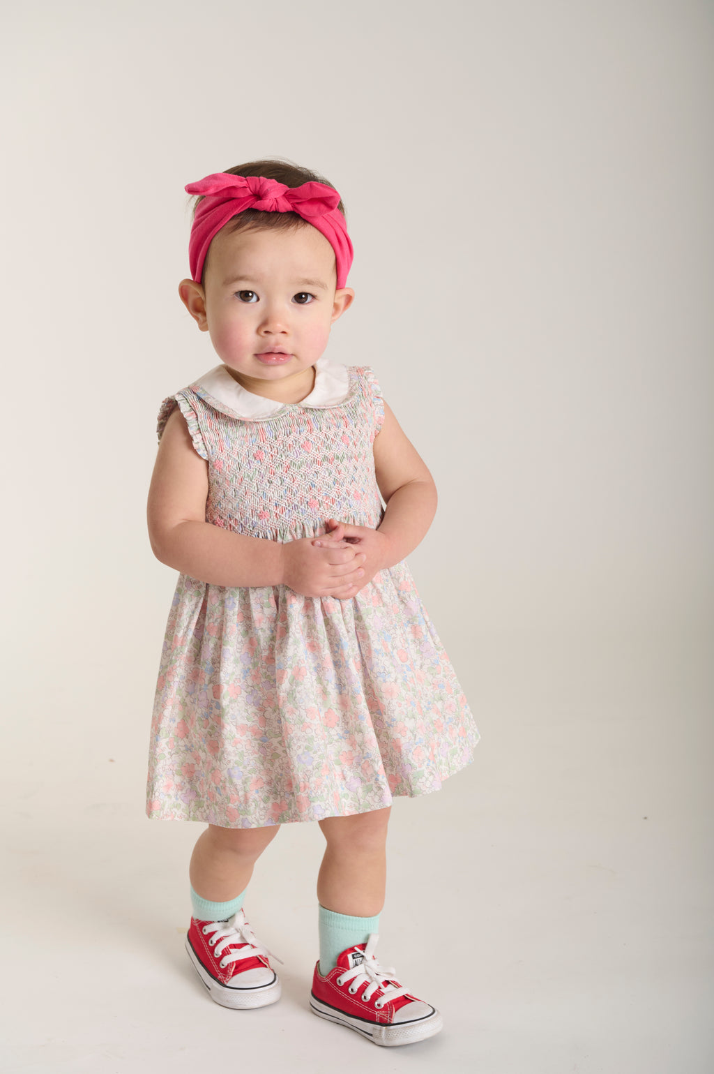 Question Everything Multi Pastel Floral Smocked Dress