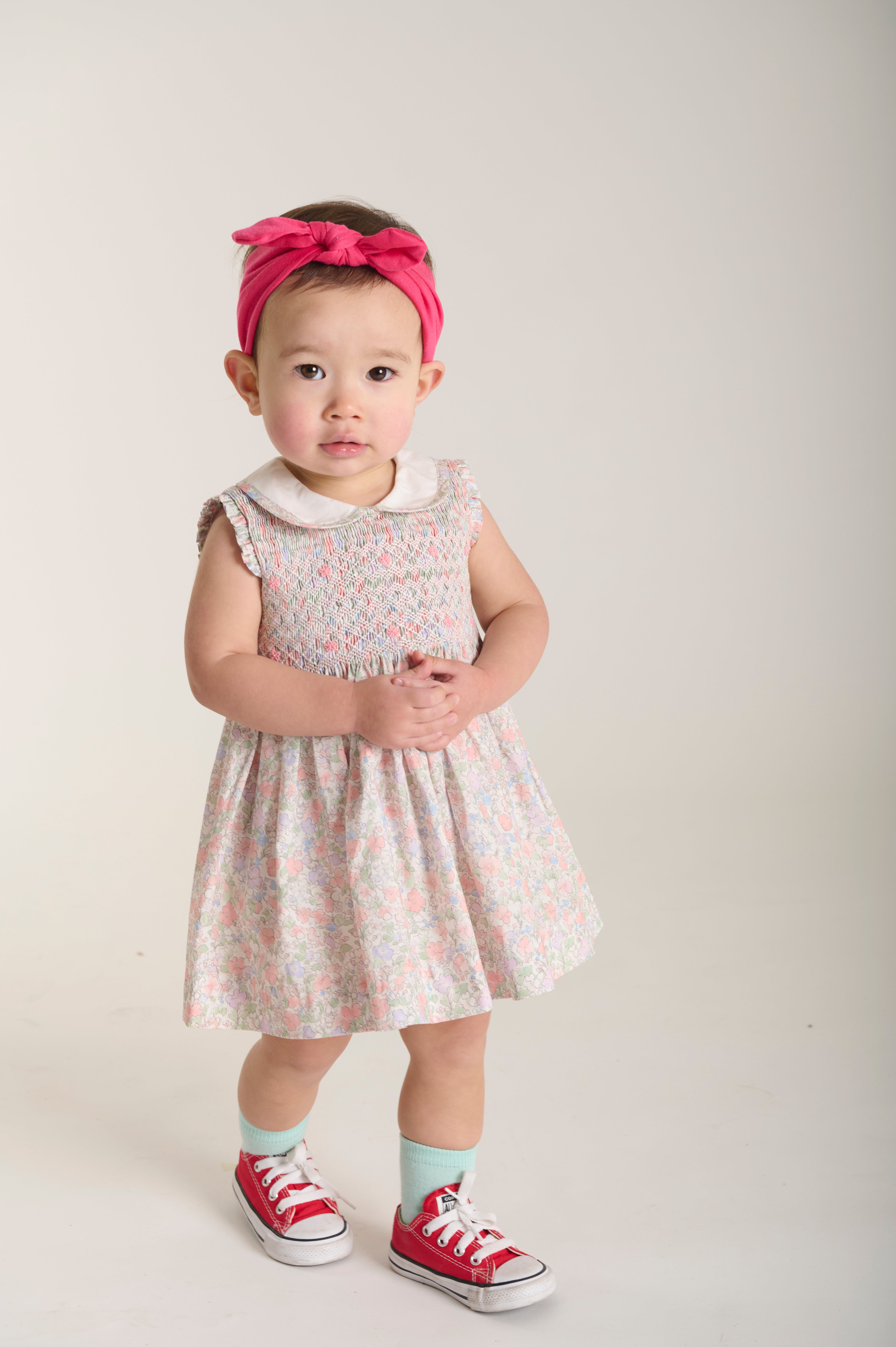 Question Everything Multi Pastel Floral Smocked Dress