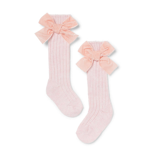Eleanor Charles Pink Chunky Bow Socks