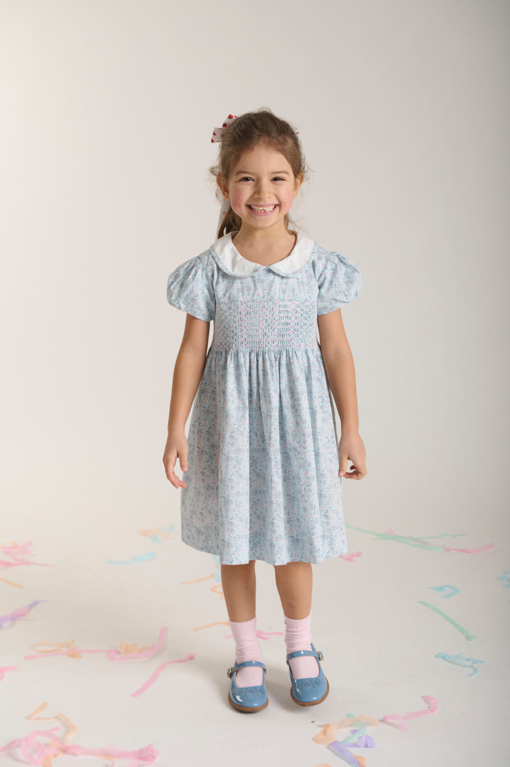 Question Everything Blue Floral Smocked Dress
