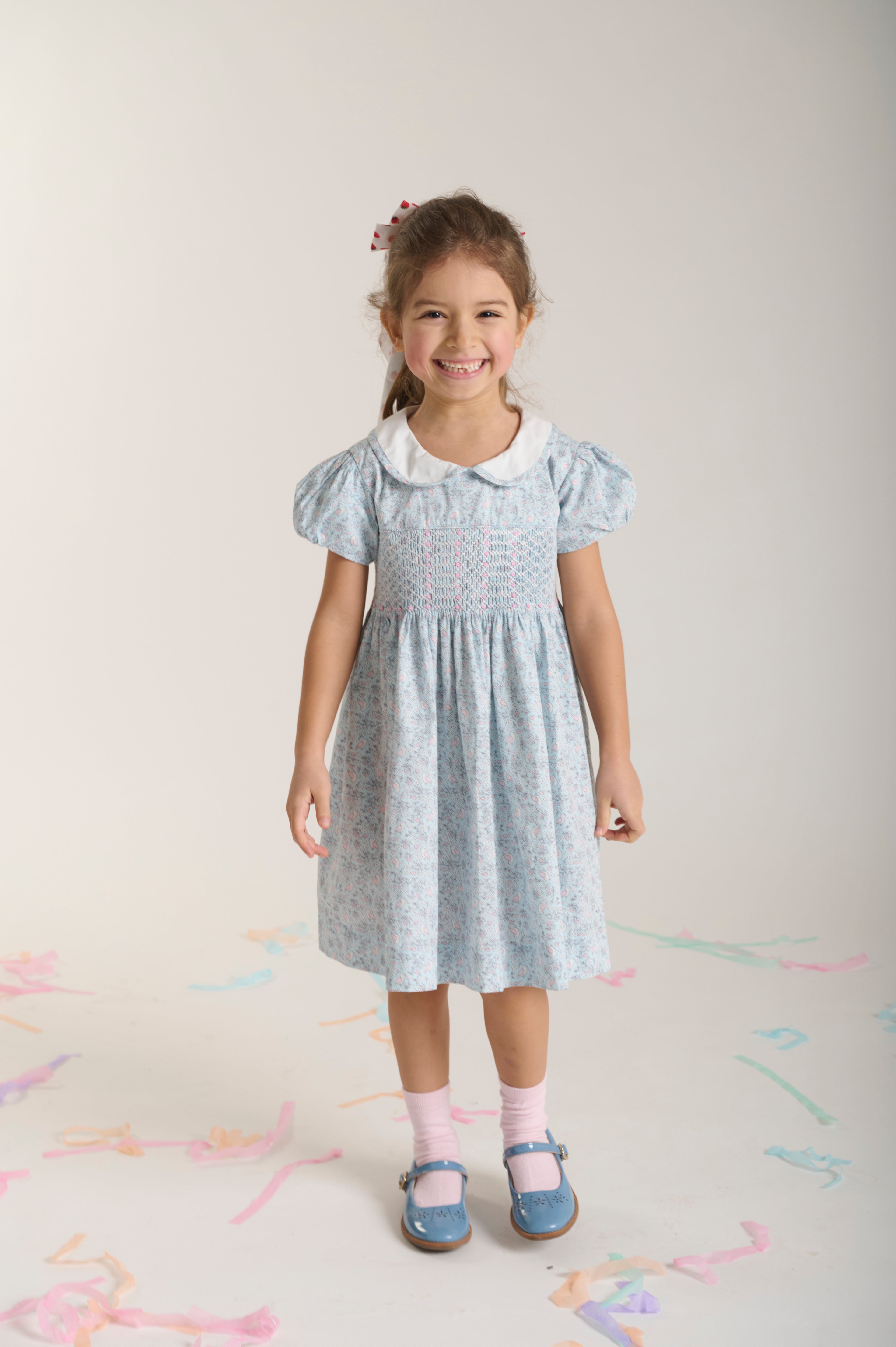 Question Everything Blue Floral Smocked Dress