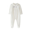 Startsmart Cream Smocked Velour Farm Animal Sleepsuit