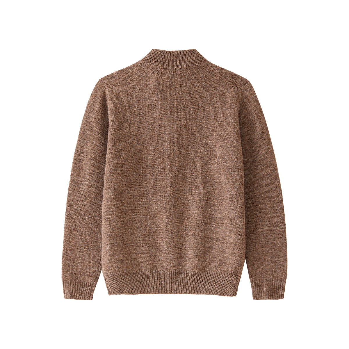 Alan Paine Tobacco Lambswool Quarter Zip Jumper