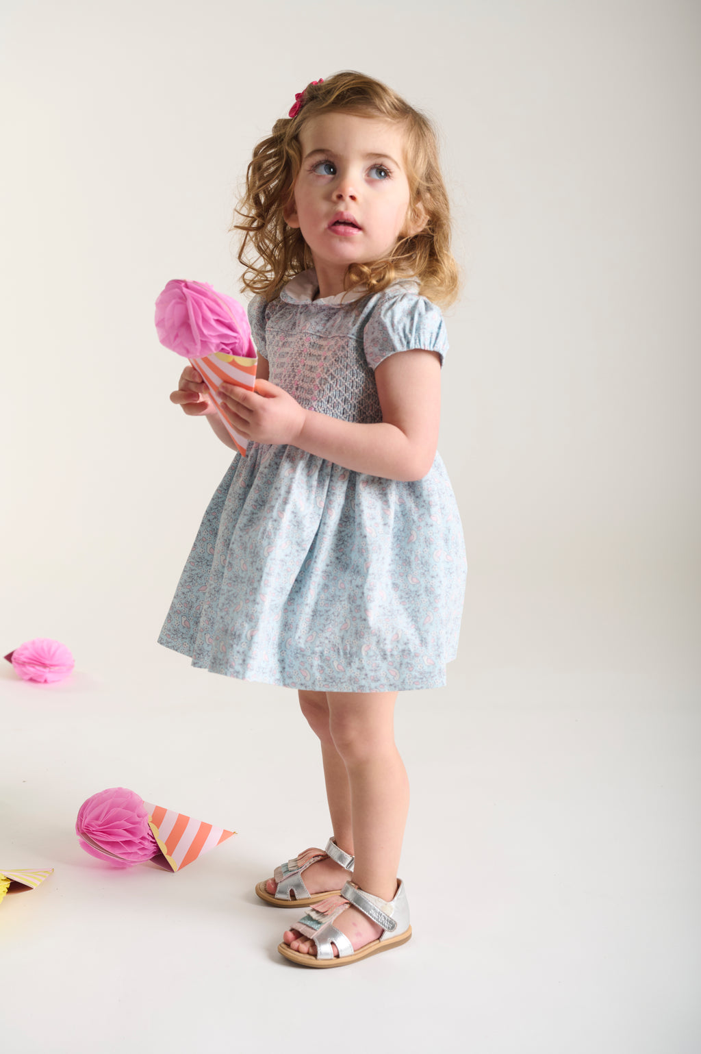 Question Everything Blue Floral Smocked Dress