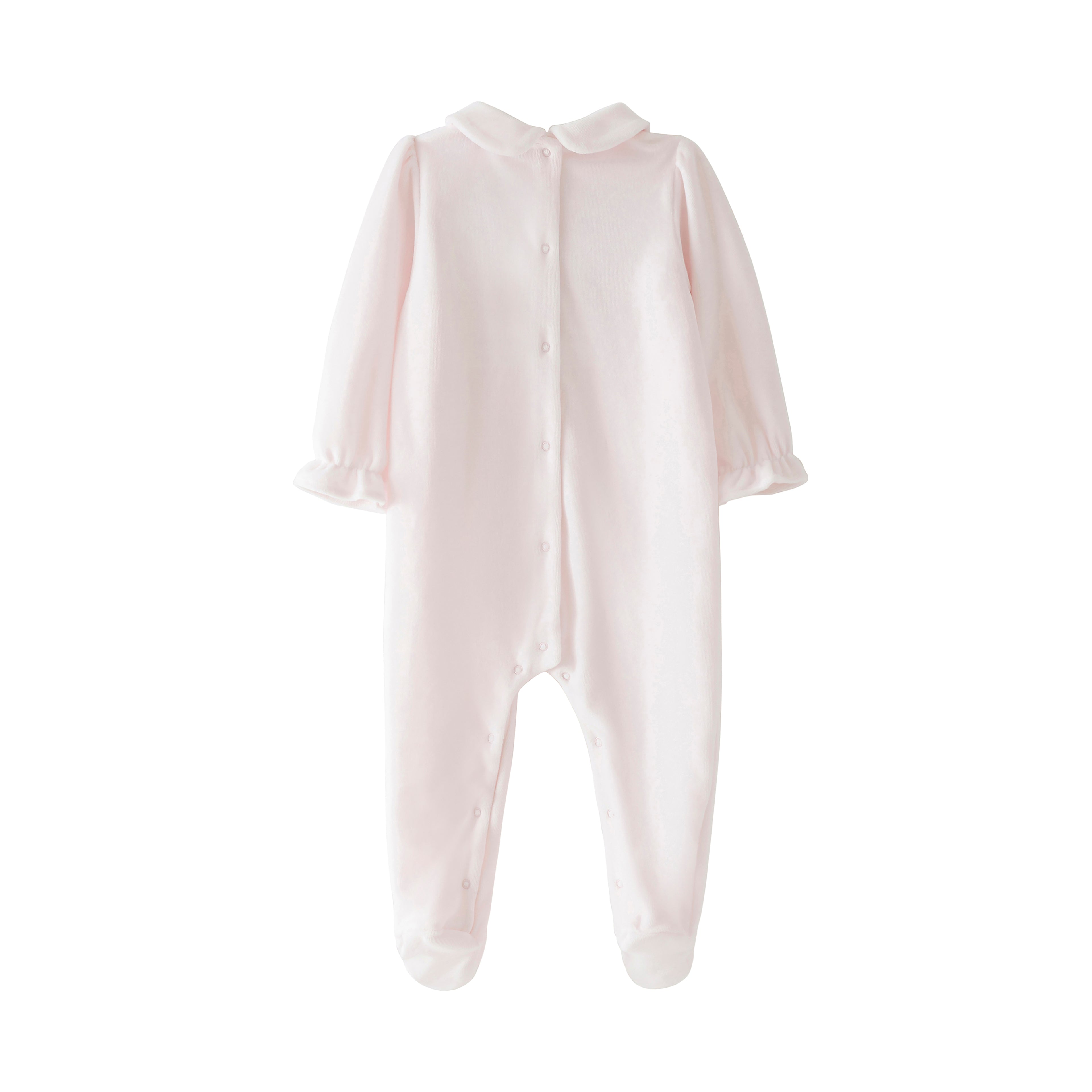 Startsmart Pink Smocked Velour Farm Animal Sleepsuit