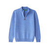 Alan Paine Blue Velvet Lambswool Quarter Zip Jumper