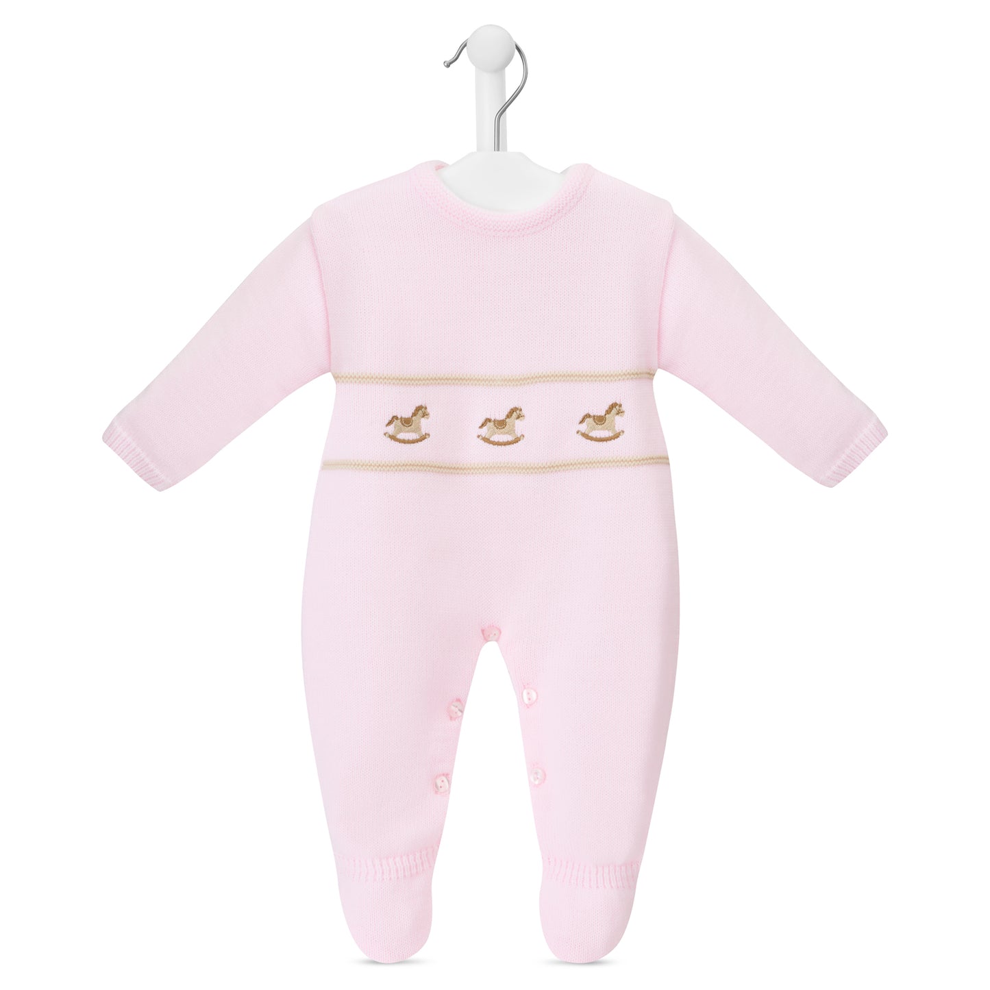 Dandelion Pink Rocking Horse Knitted Onesie