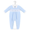 Dandelion Blue Spinning Top & Duck Smocked Velour Sleepsuit