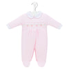 Dandelion Pink Strawberry Smocked Sleepsuit