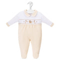 Dandelion Taupe Jungle Friends Smocked Sleepsuit