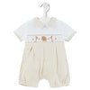 Dandelion Taupe Jungle Friends Smocked Romper