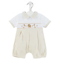 Dandelion Taupe Jungle Friends Smocked Romper