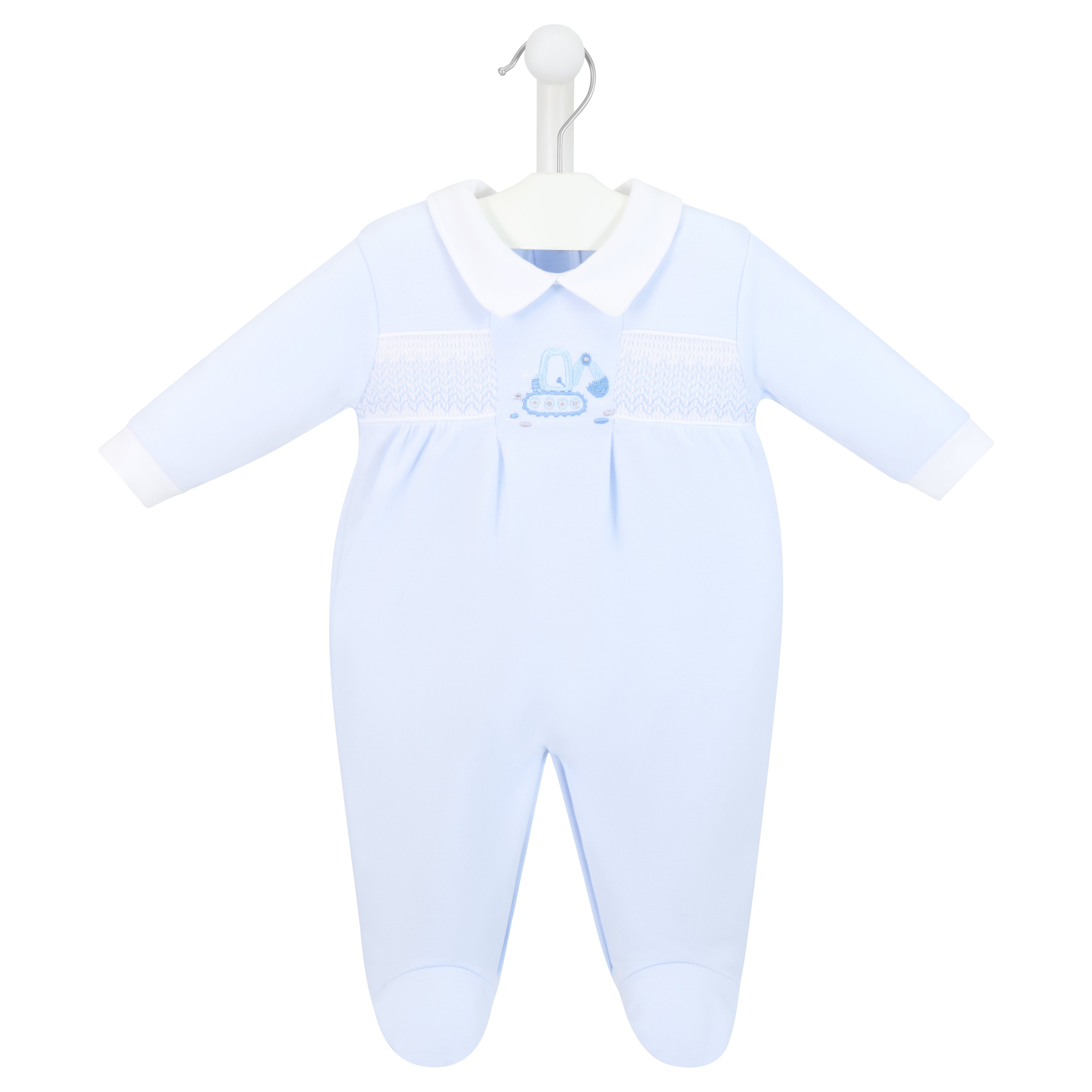 Dandelion Blue Digger Smocked Sleepsuit