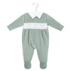 Dandelion Sage Bear Smocked Sleepsuit