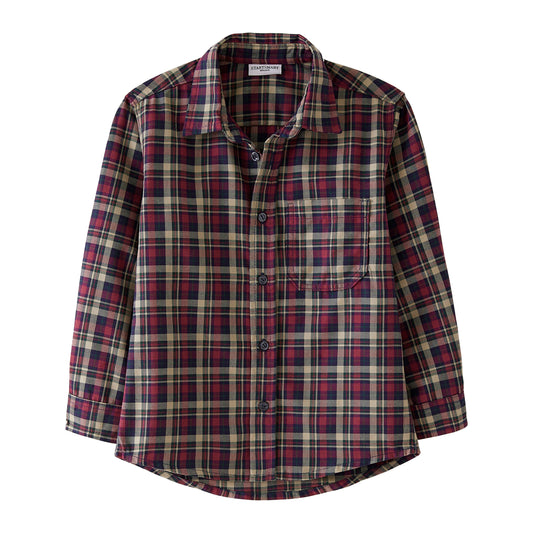 Startsmart Burgundy & Navy Check Shirt