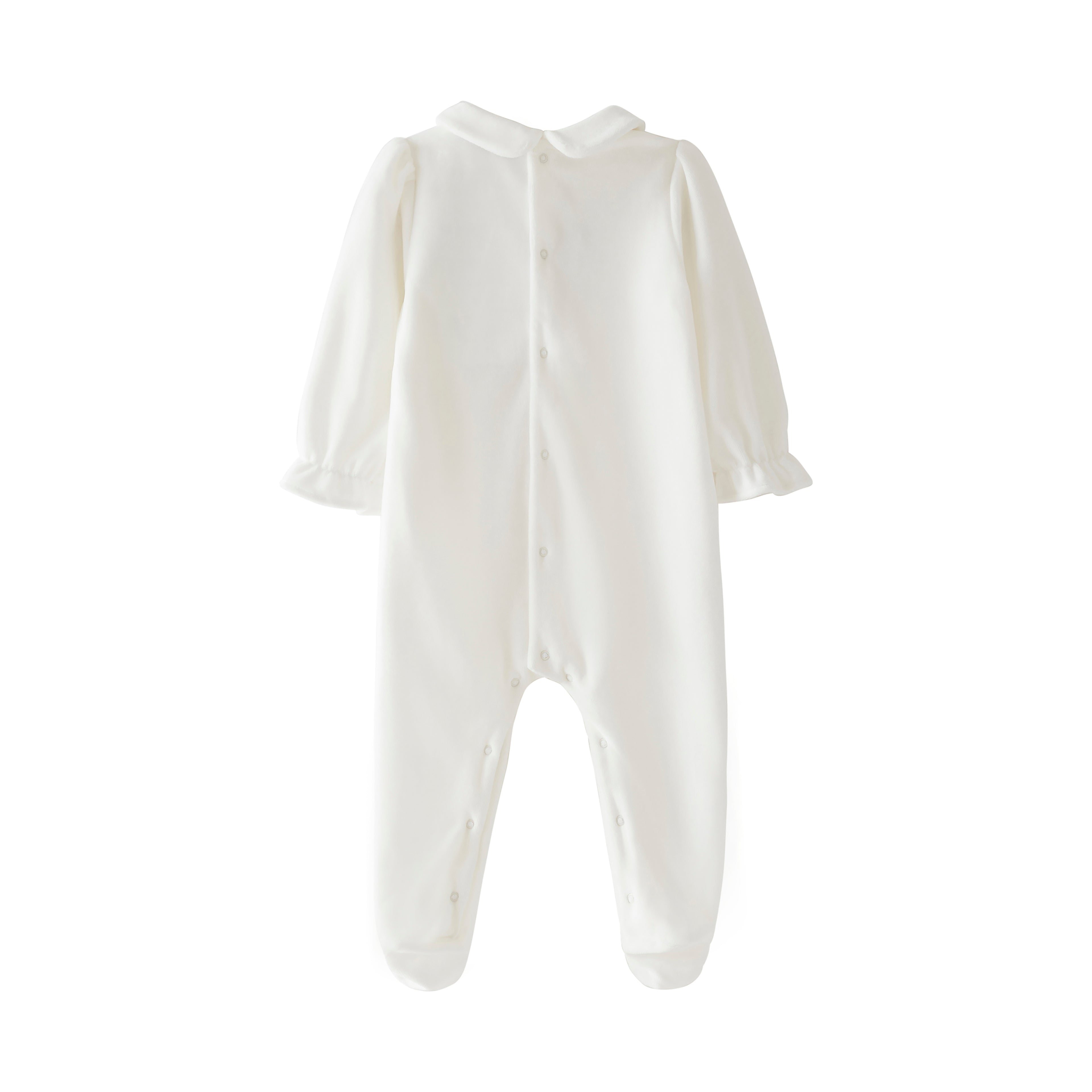 Startsmart Cream Smocked Velour Farm Animal Sleepsuit