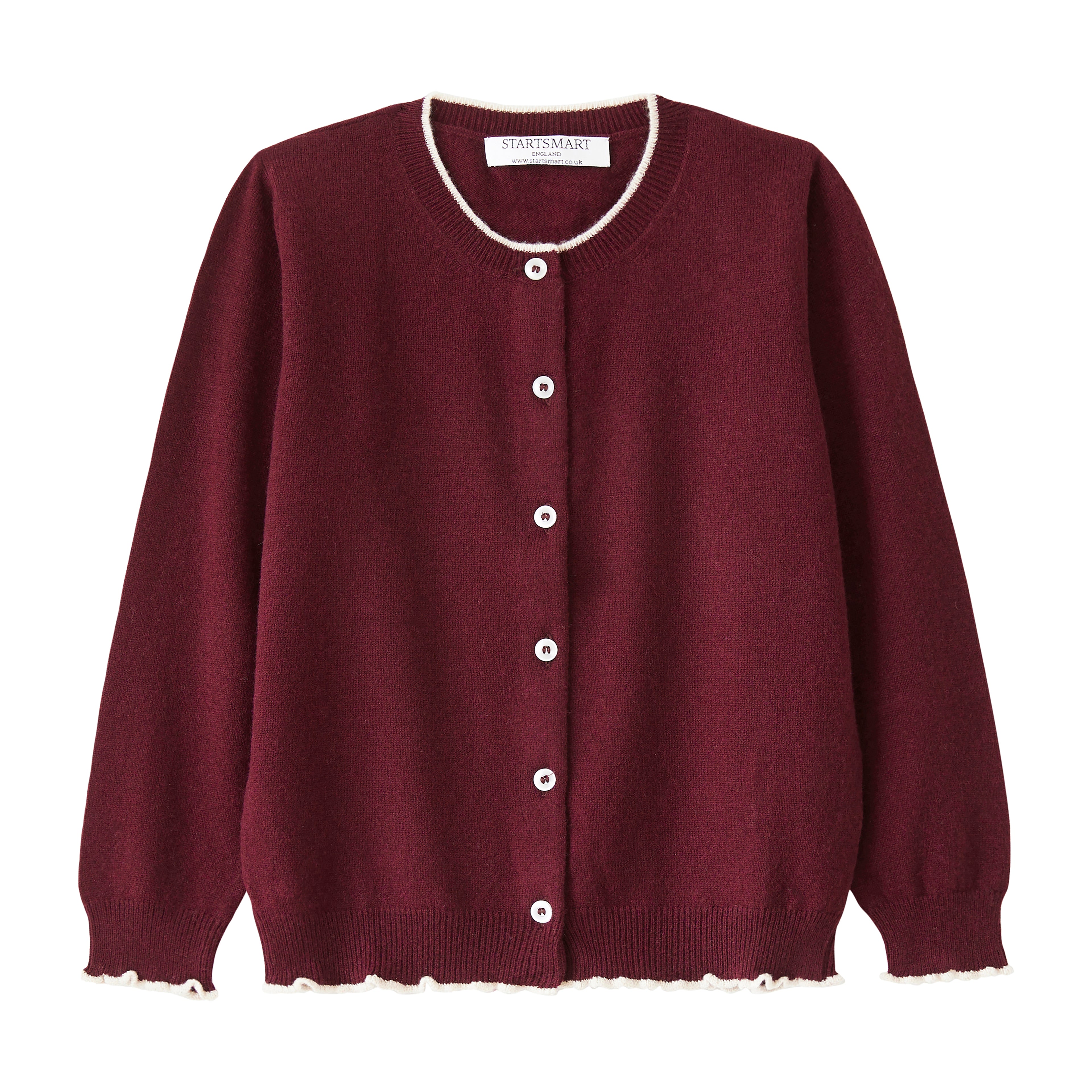 Startsmart Burgundy Cashmere Cardigan