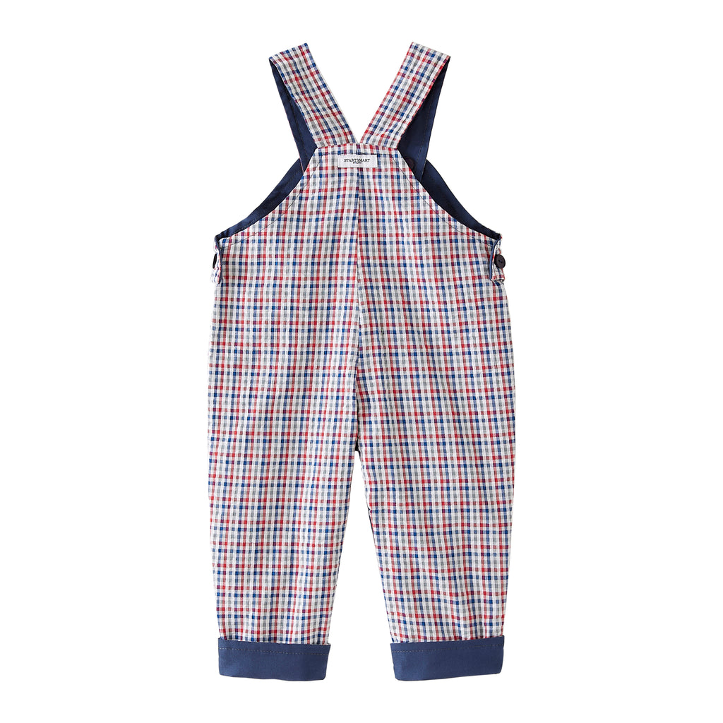 Startsmart Blue Check Reversible Dungarees