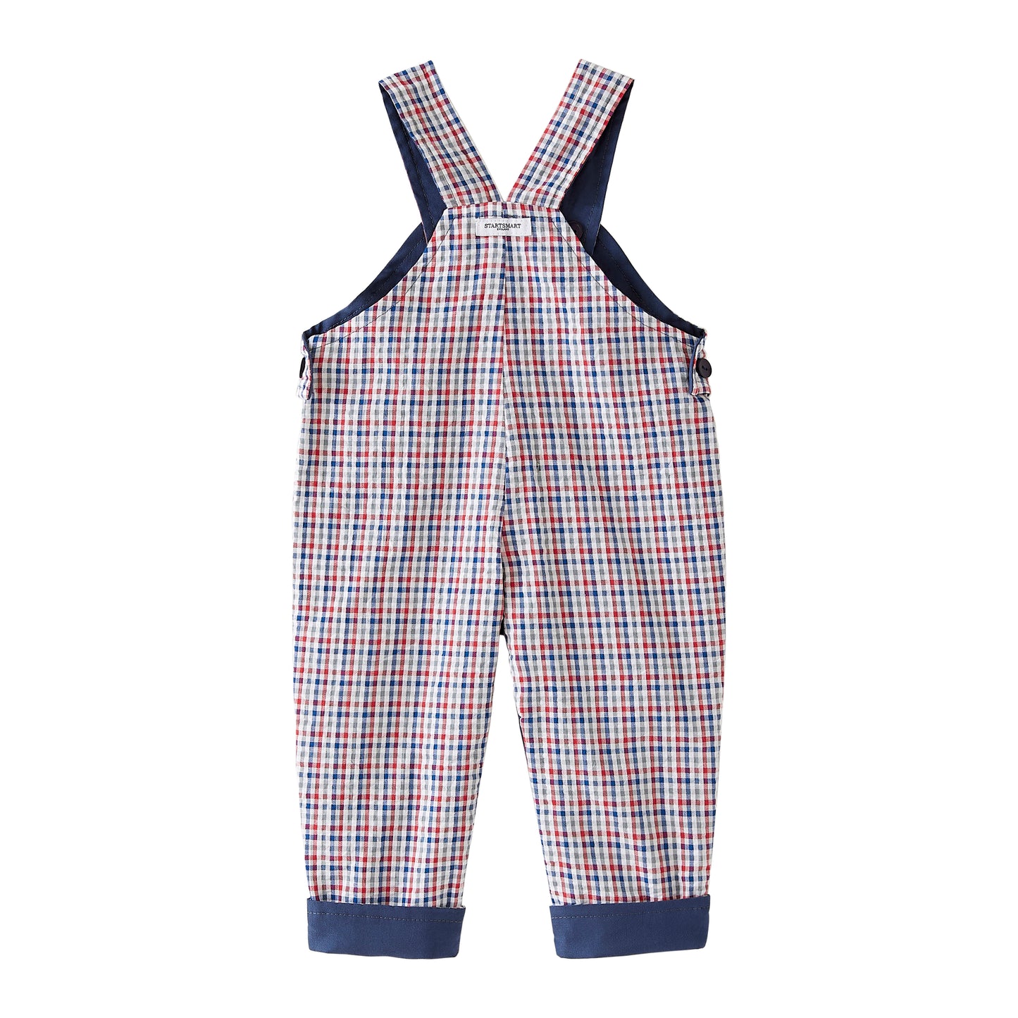 Startsmart Blue Check Reversible Dungarees