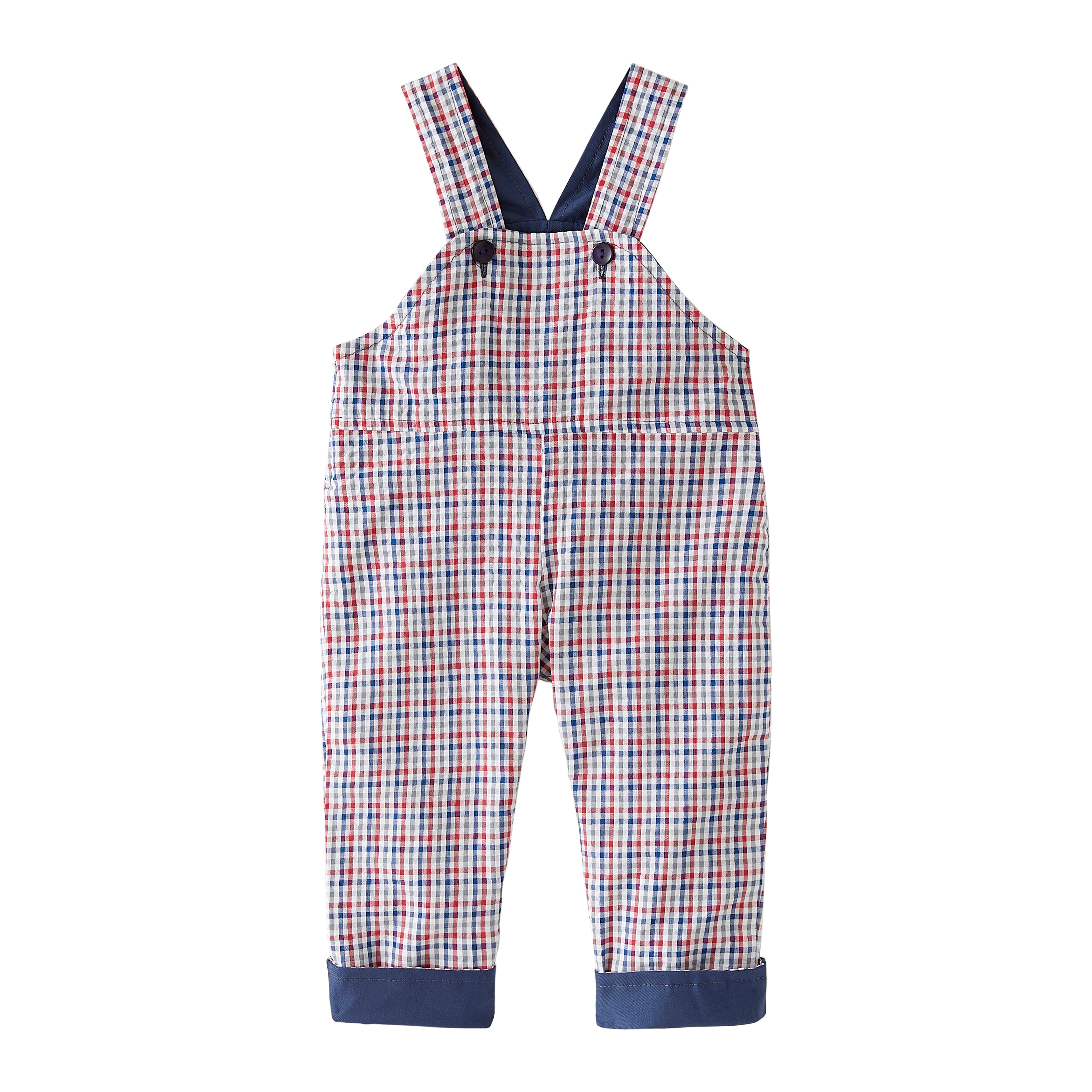 Startsmart Blue Check Reversible Dungarees