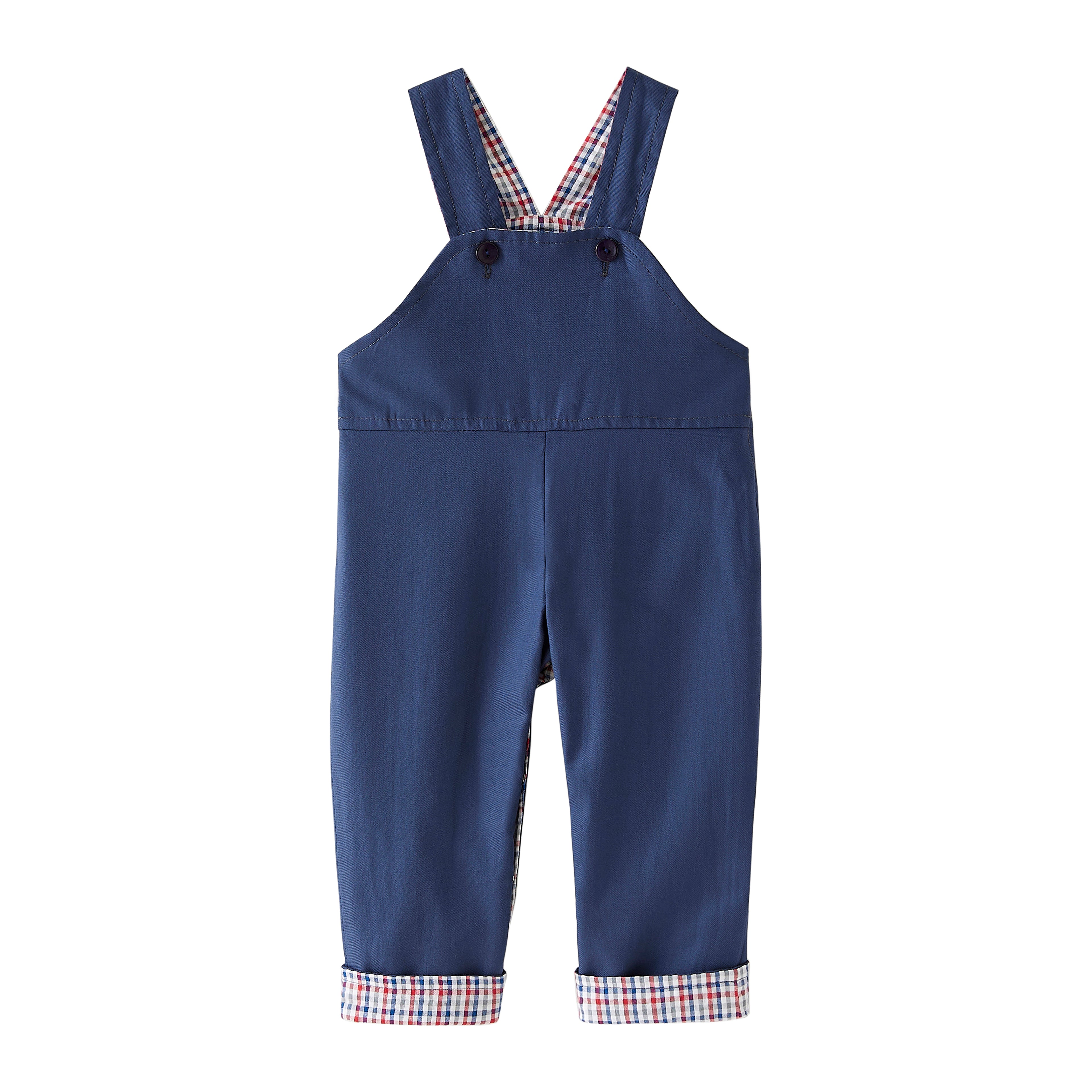 Startsmart Blue Check Reversible Dungarees