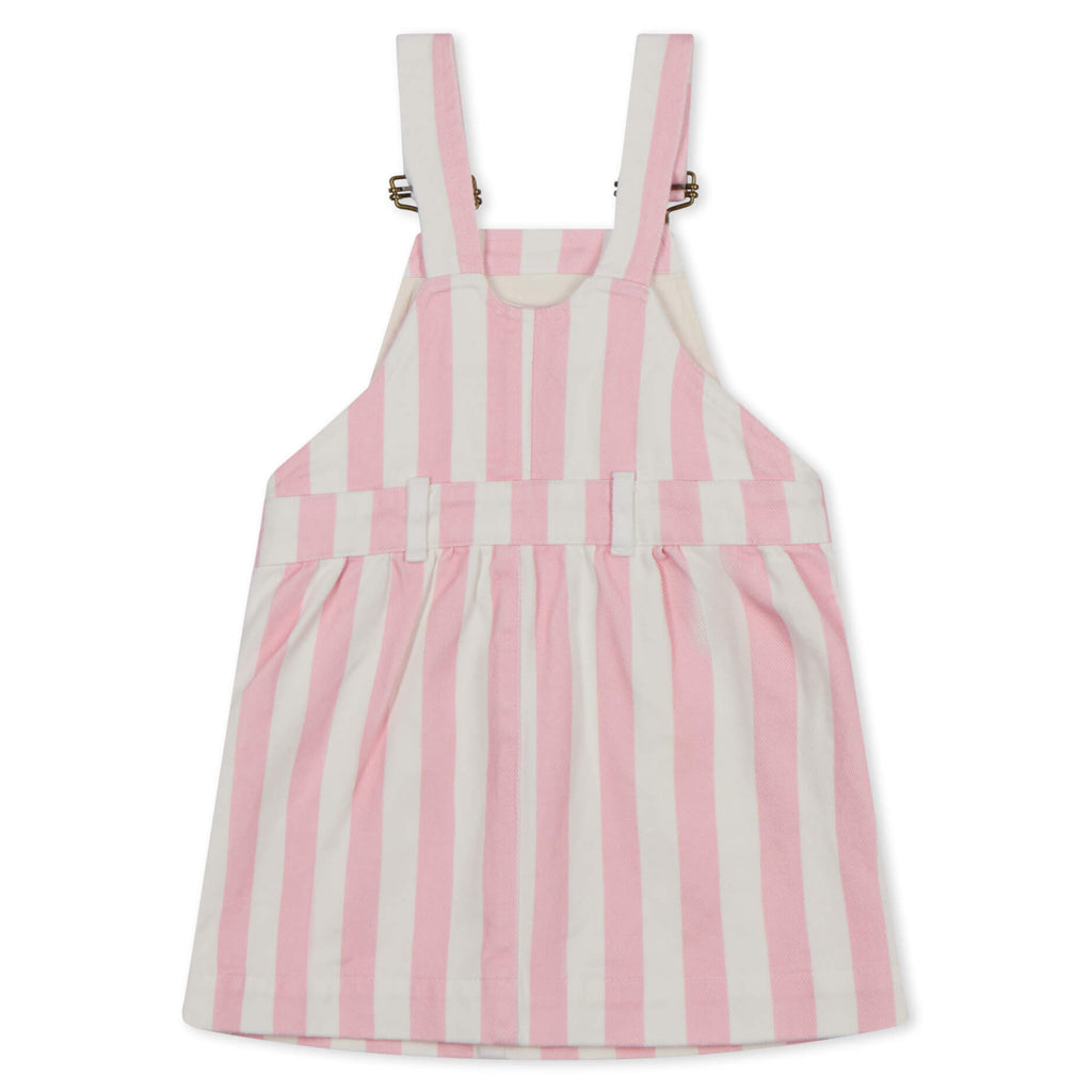 Dotty Dungarees Pink Wide Stripe Dungaree Dress