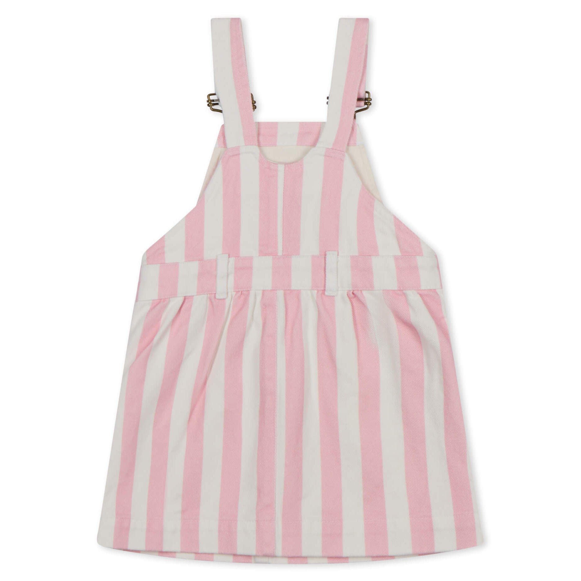 Dotty Dungarees Pink Wide Stripe Dungaree Dress