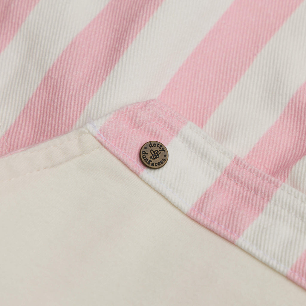 Dotty Dungarees Pink Wide Stripe Dungarees