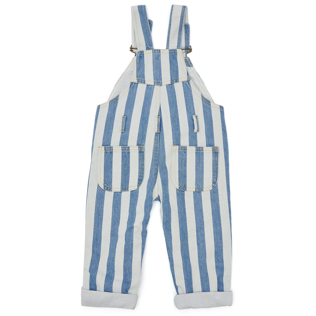 Dotty Dungarees Blue Wide Stripe Dungarees